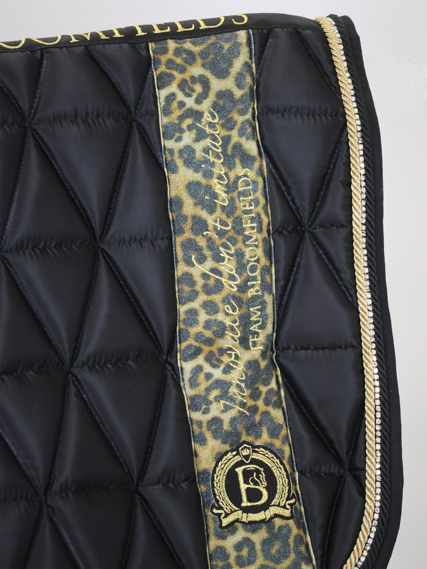 Saddle Pad - Black & Leopard Print Jump