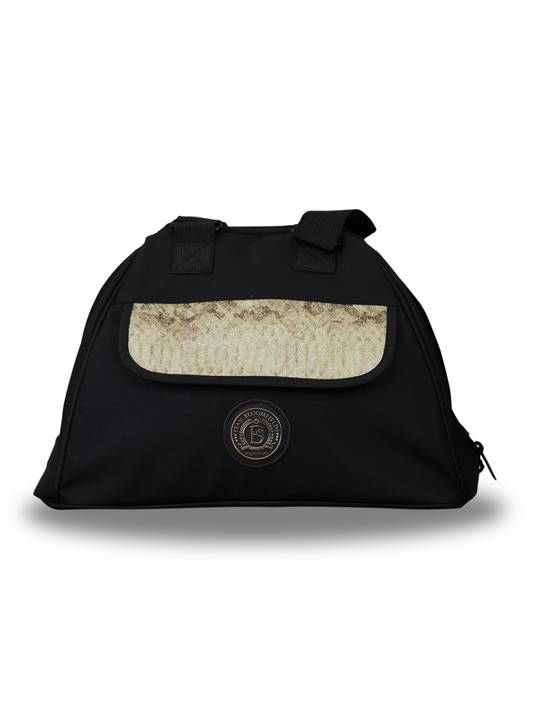 Black & Snakeskin Hat Bag