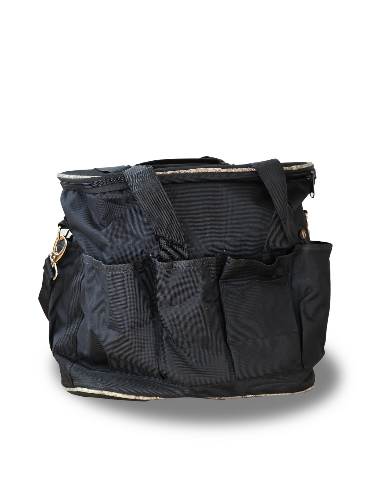 Black & Snakeskin Grooming Bag