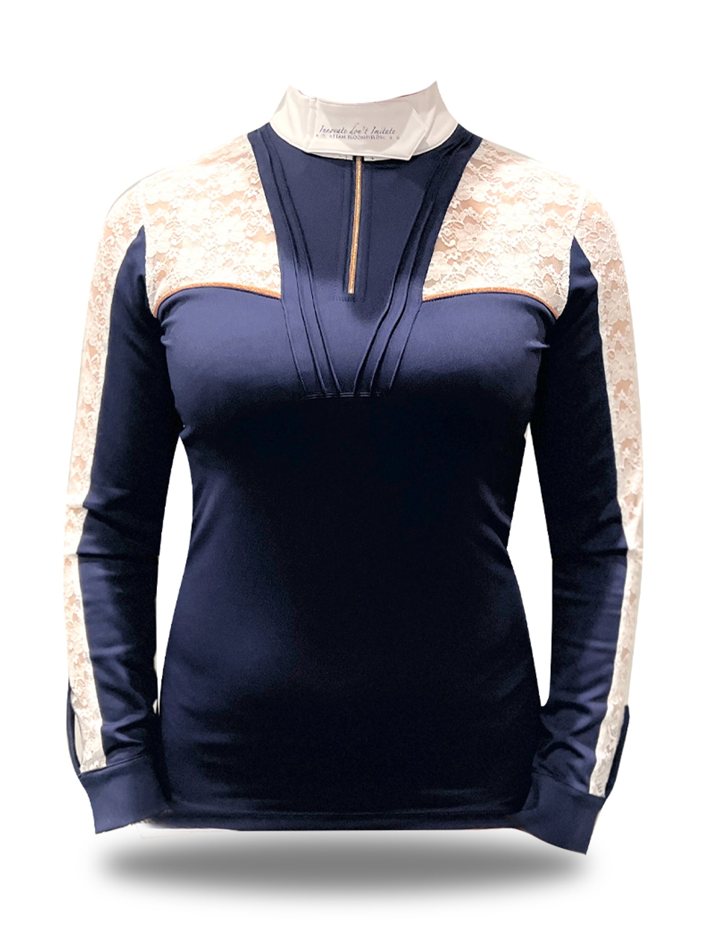 Sophia Navy & White Lace Show Shirt