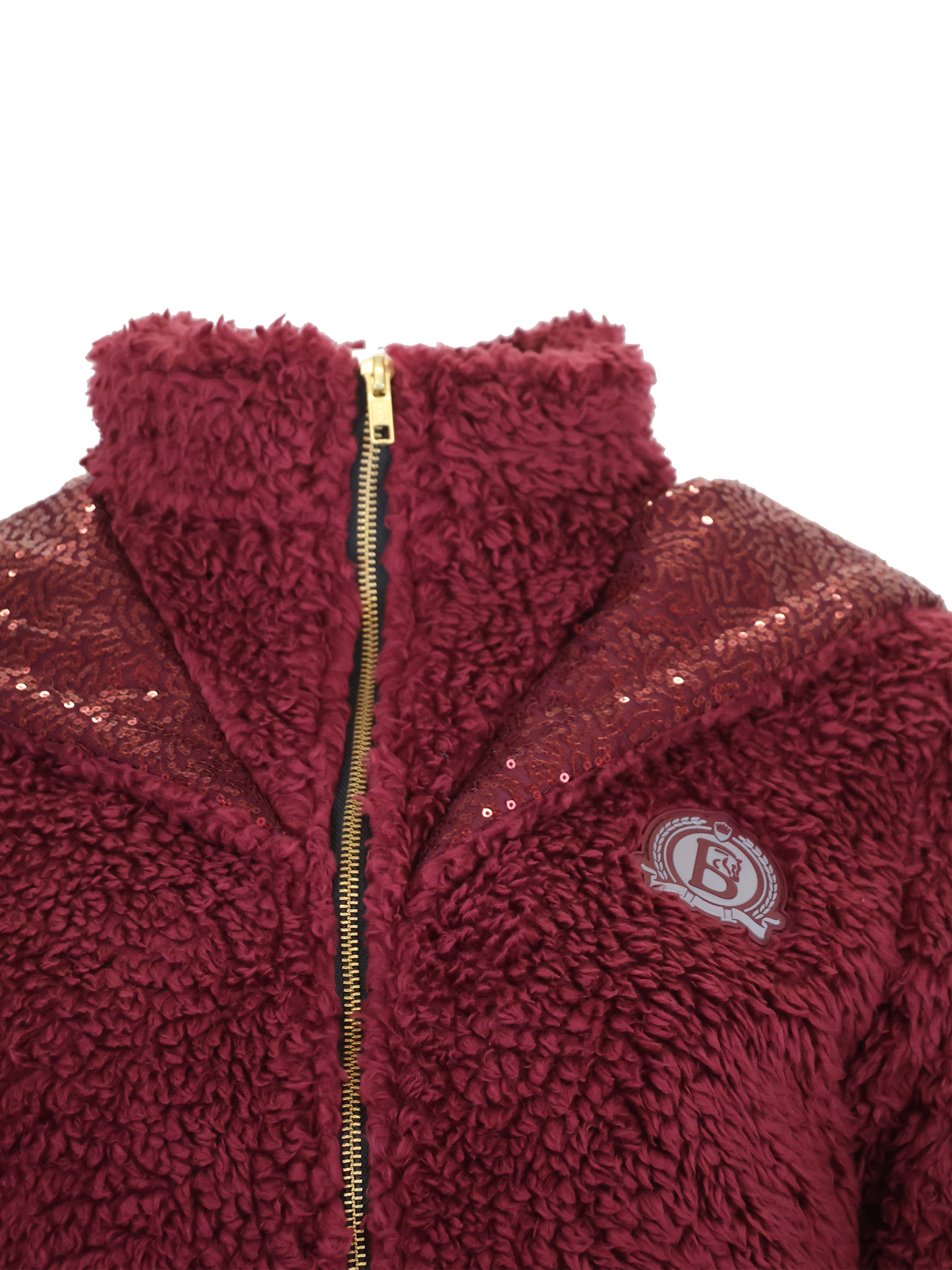 Taggie Burgundy Double Collar Teddybear Adult Fleece