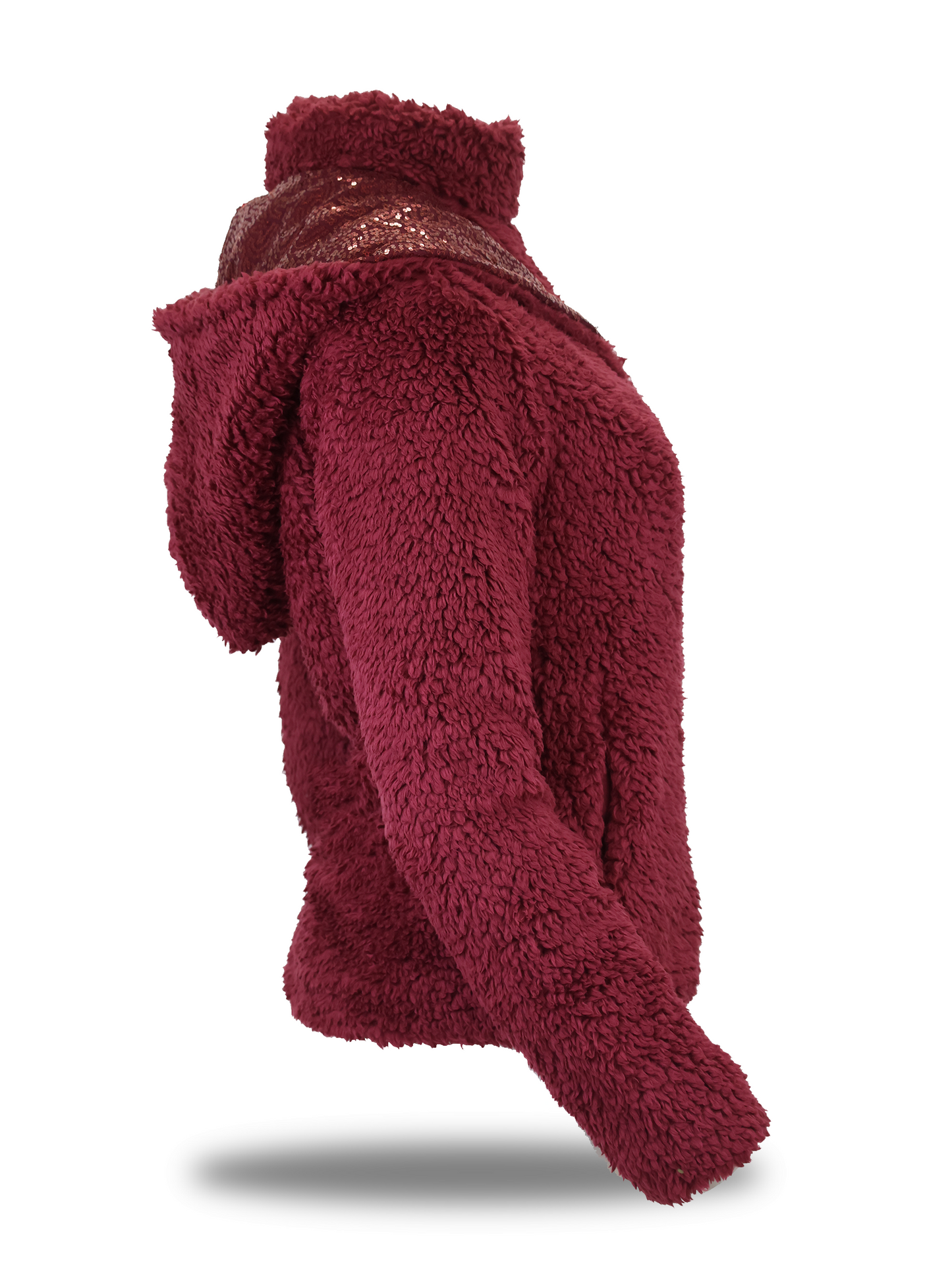 Taggie Burgundy Double Collar Teddybear Adult Fleece