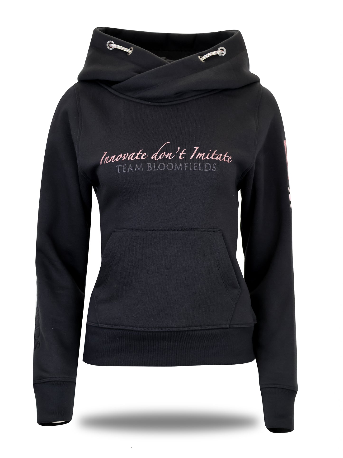 Amelia Black & Pink Cross Necked Hoodie