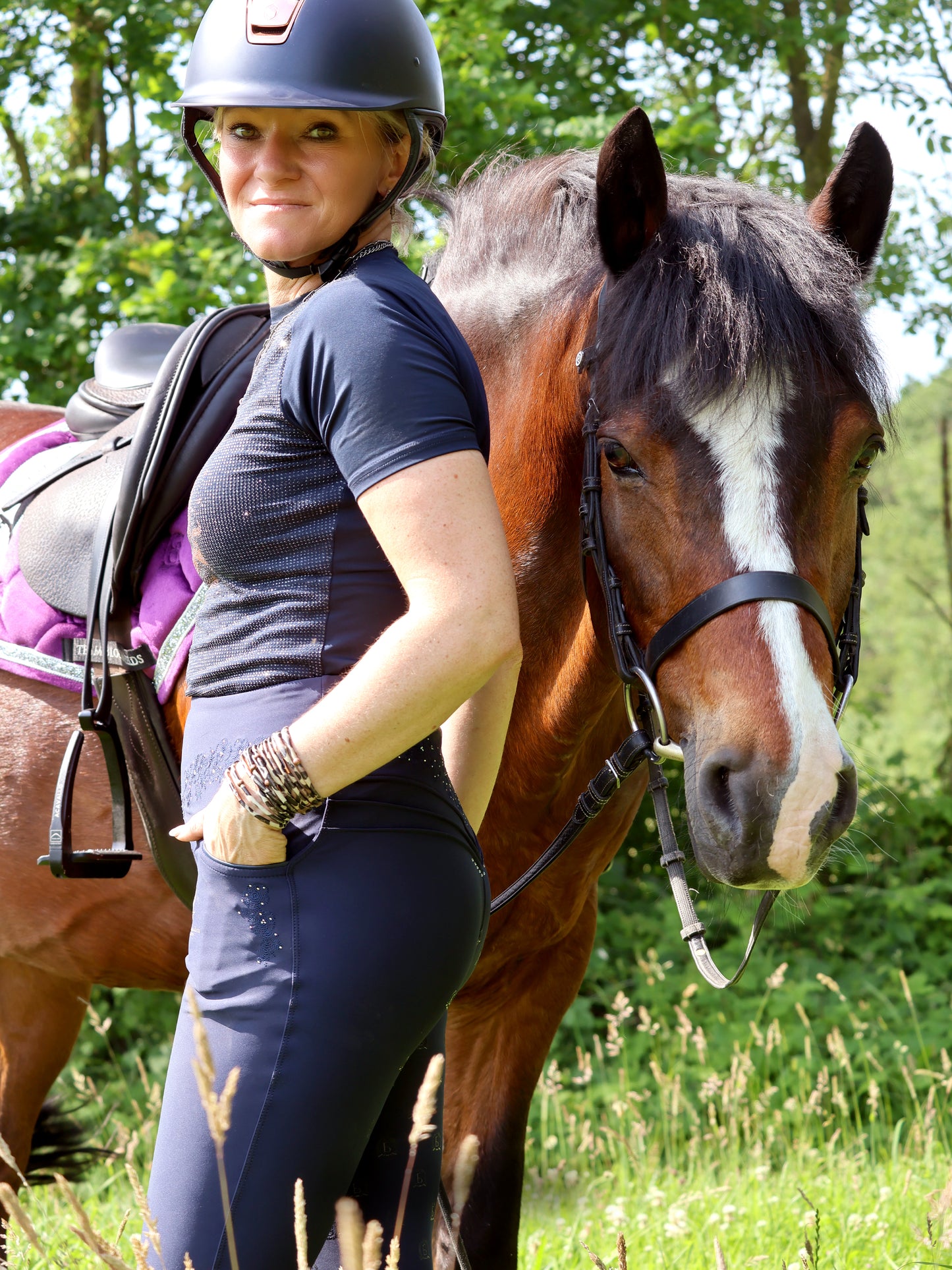 Anemone Leggings in Navy