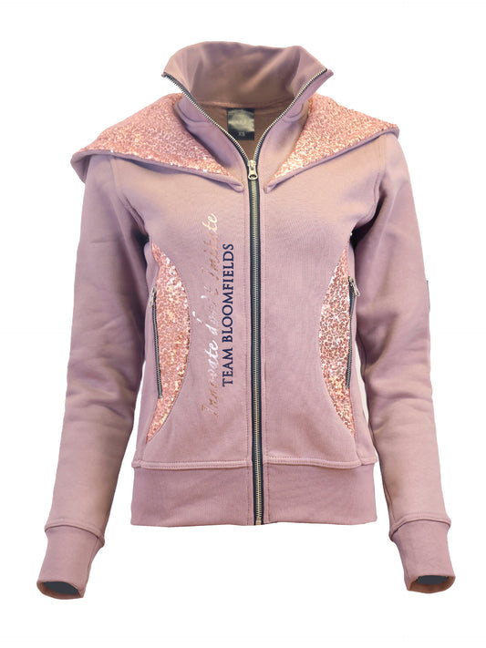 Arabella Heather Double Collar Fitted Zip Hoodie