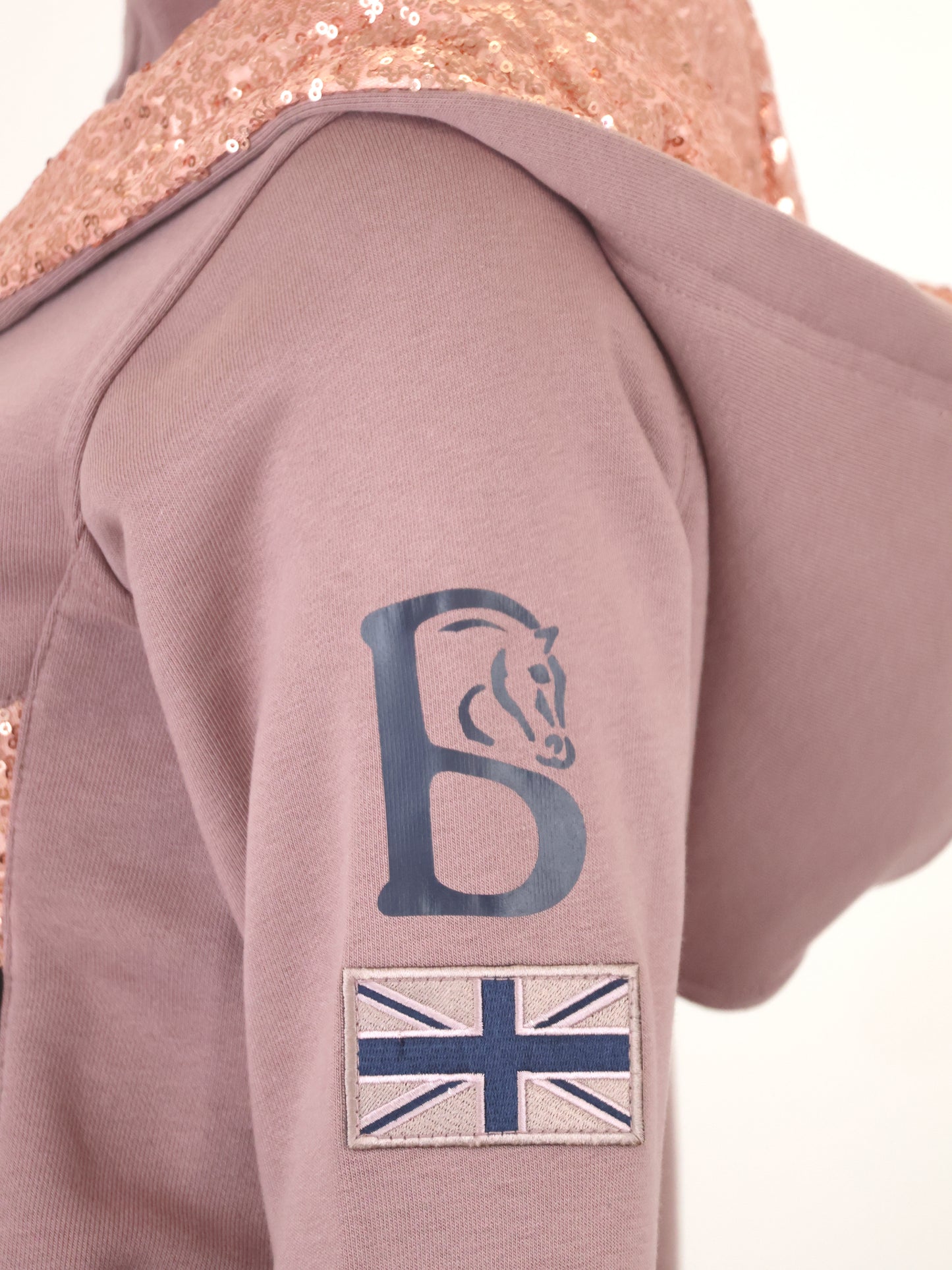 Arabella Mini Heather Double Collar Fitted Zip Hoodie