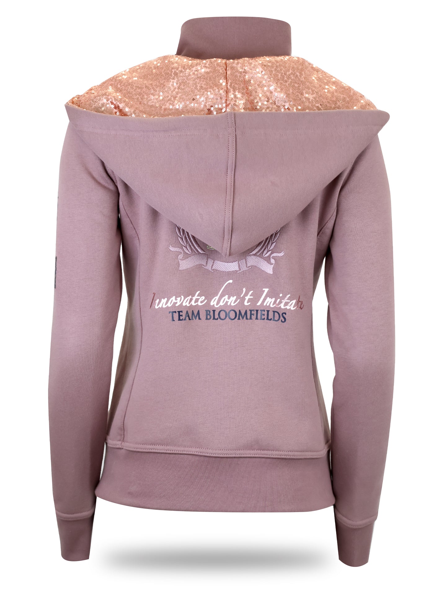 Arabella Mini Heather Double Collar Fitted Zip Hoodie