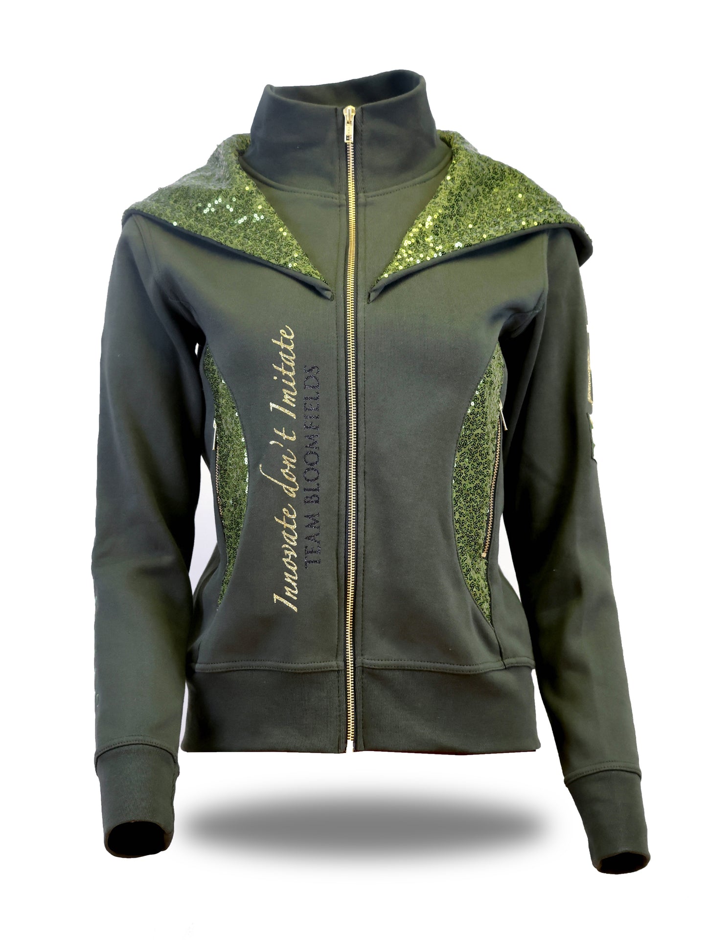 Arabella Olive Double Collar Hoodie