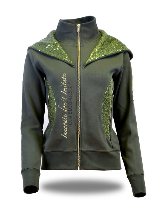 Arabella Olive Double Collar Hoodie