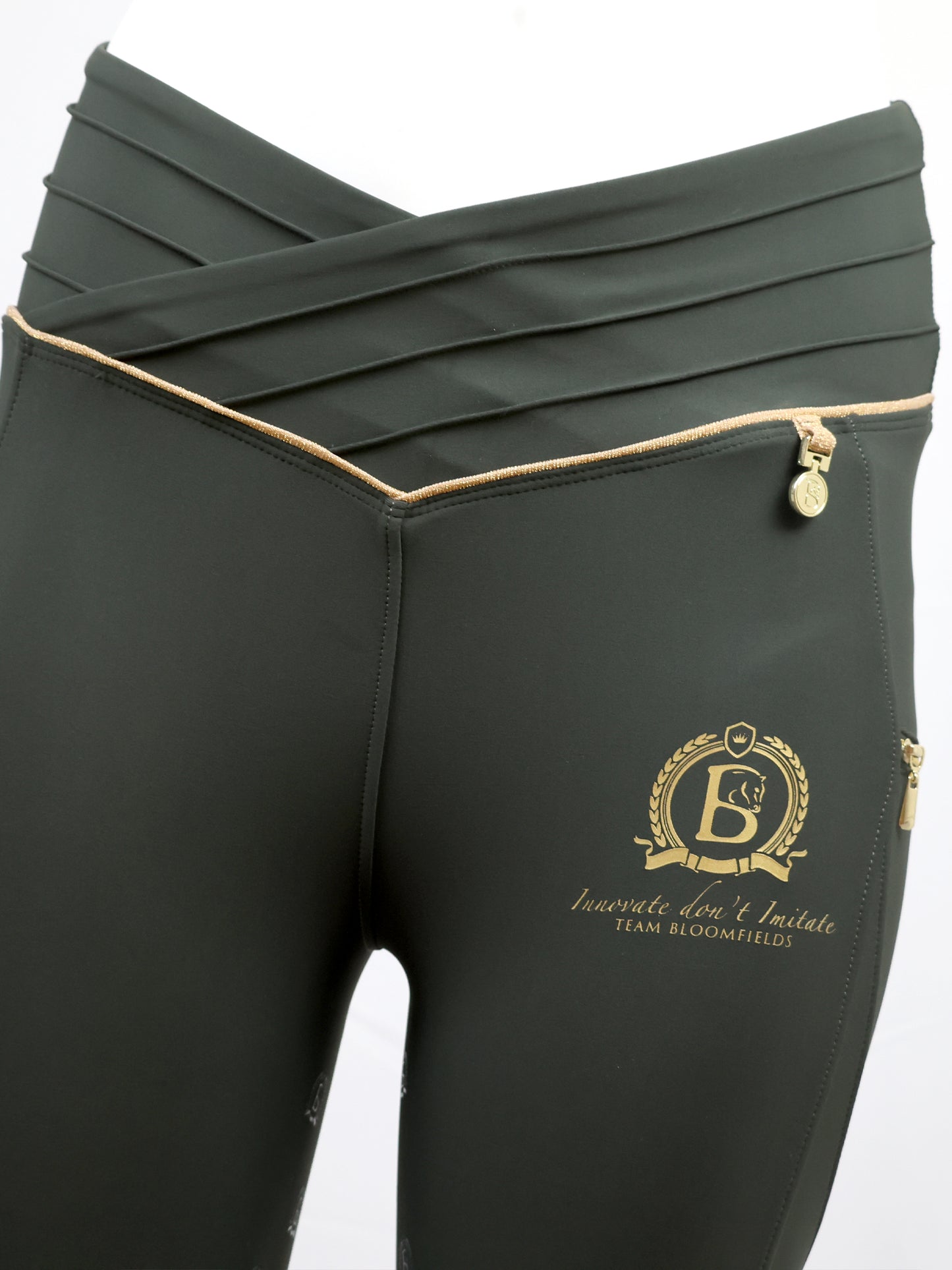 Mini Maya Olive Pleated leggings