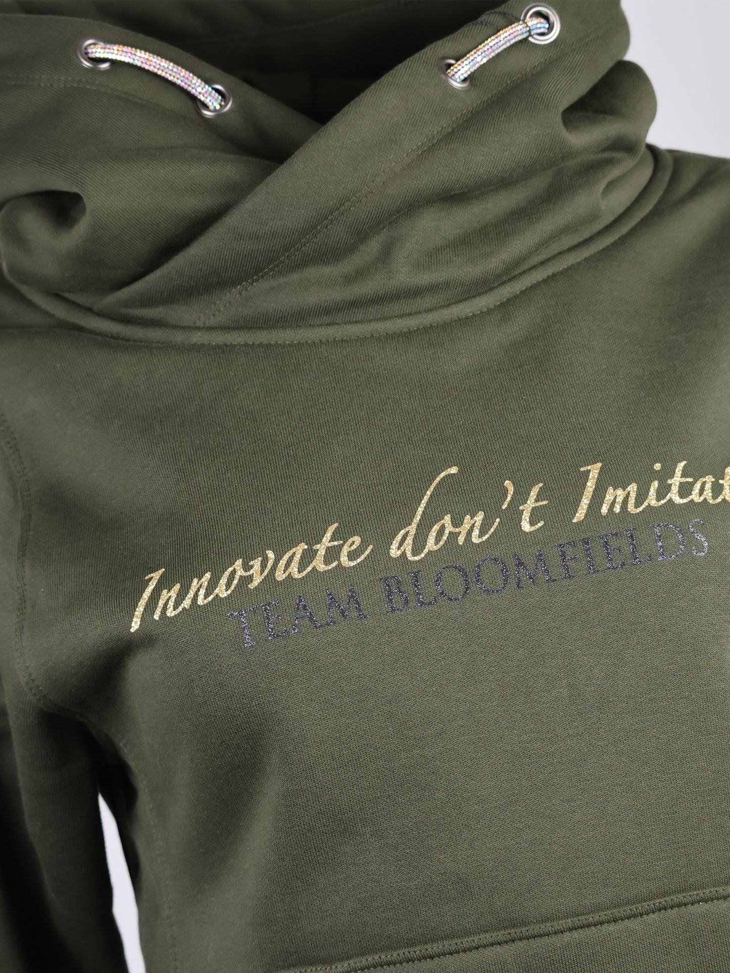 Amelia Olive with Gold Cross Necked Adult's Hoodie