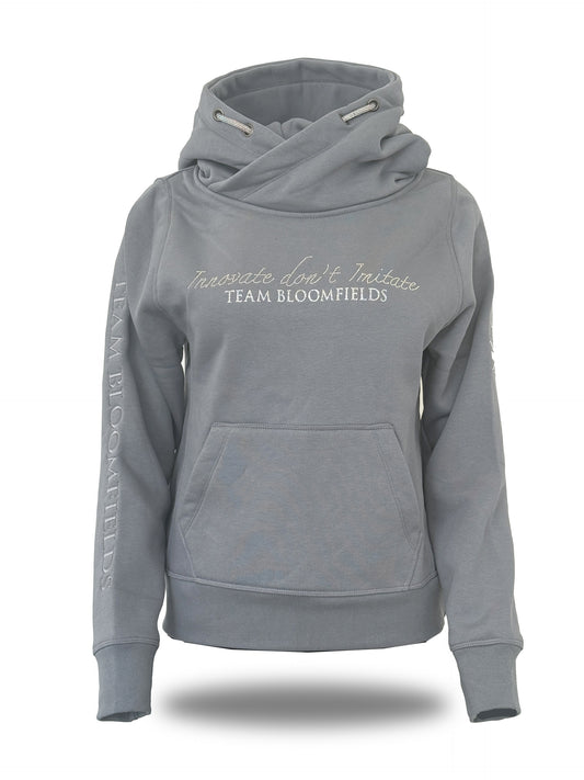 Amelia Mini Denim Grey Cross Necked Hoodie