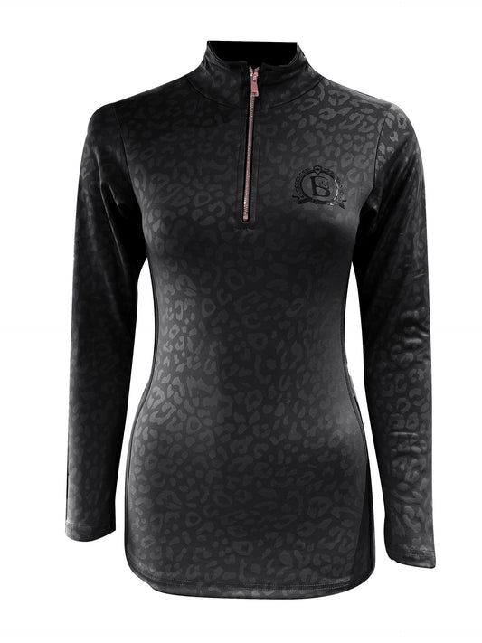 Leonora Black Leopard Print Base Layer