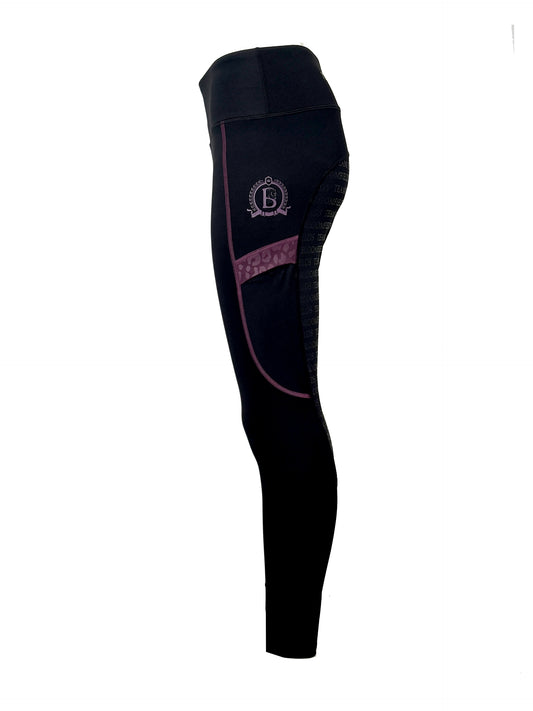Black & Aubergine Mini Leggings