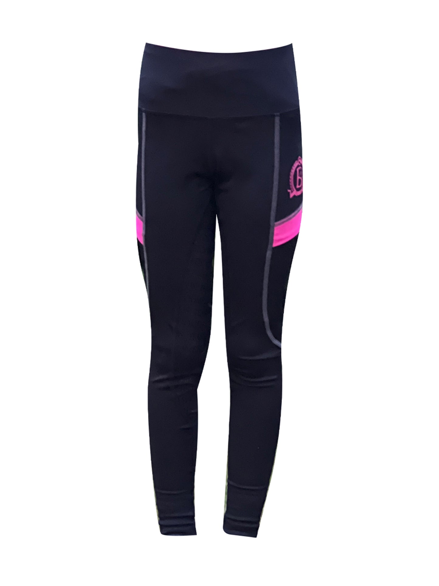 Latina Black & Hot Pink Full Silicone Seat Leggings