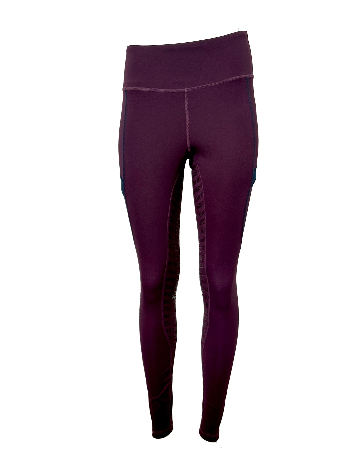 Leonora Plum & Black Full Silicone Seat Riding Leggings