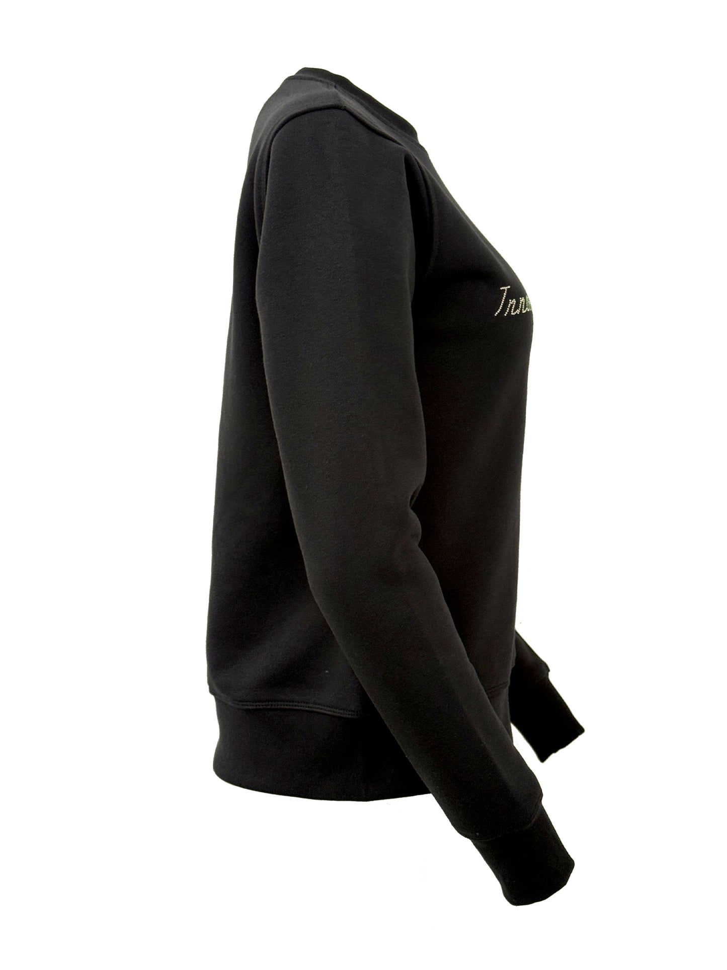 Summer Black With Black Rhinestones Crew Neck Adults Top