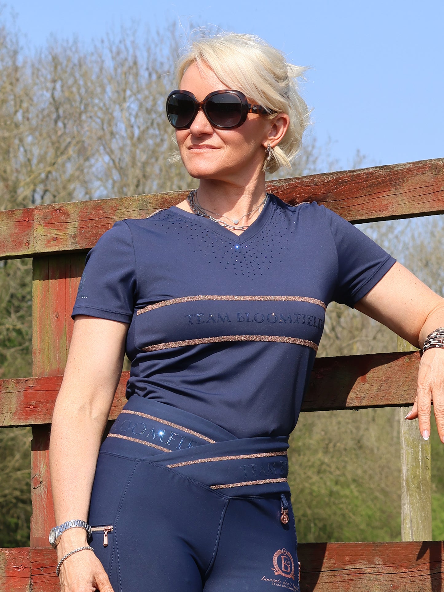 Callie Navy Crystal T-Shirt