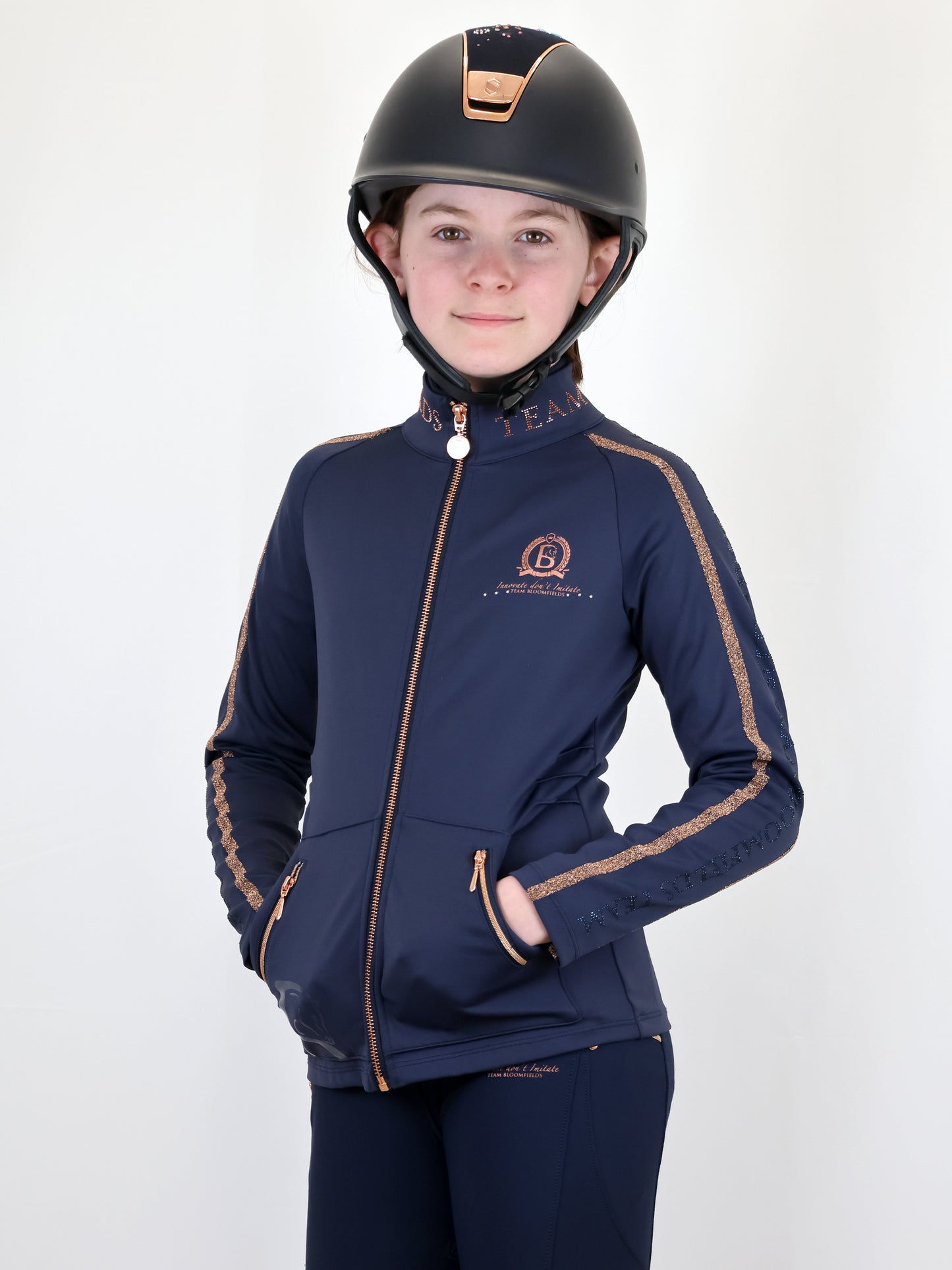 Caitlin Mini Crystal Navy Training Jacket