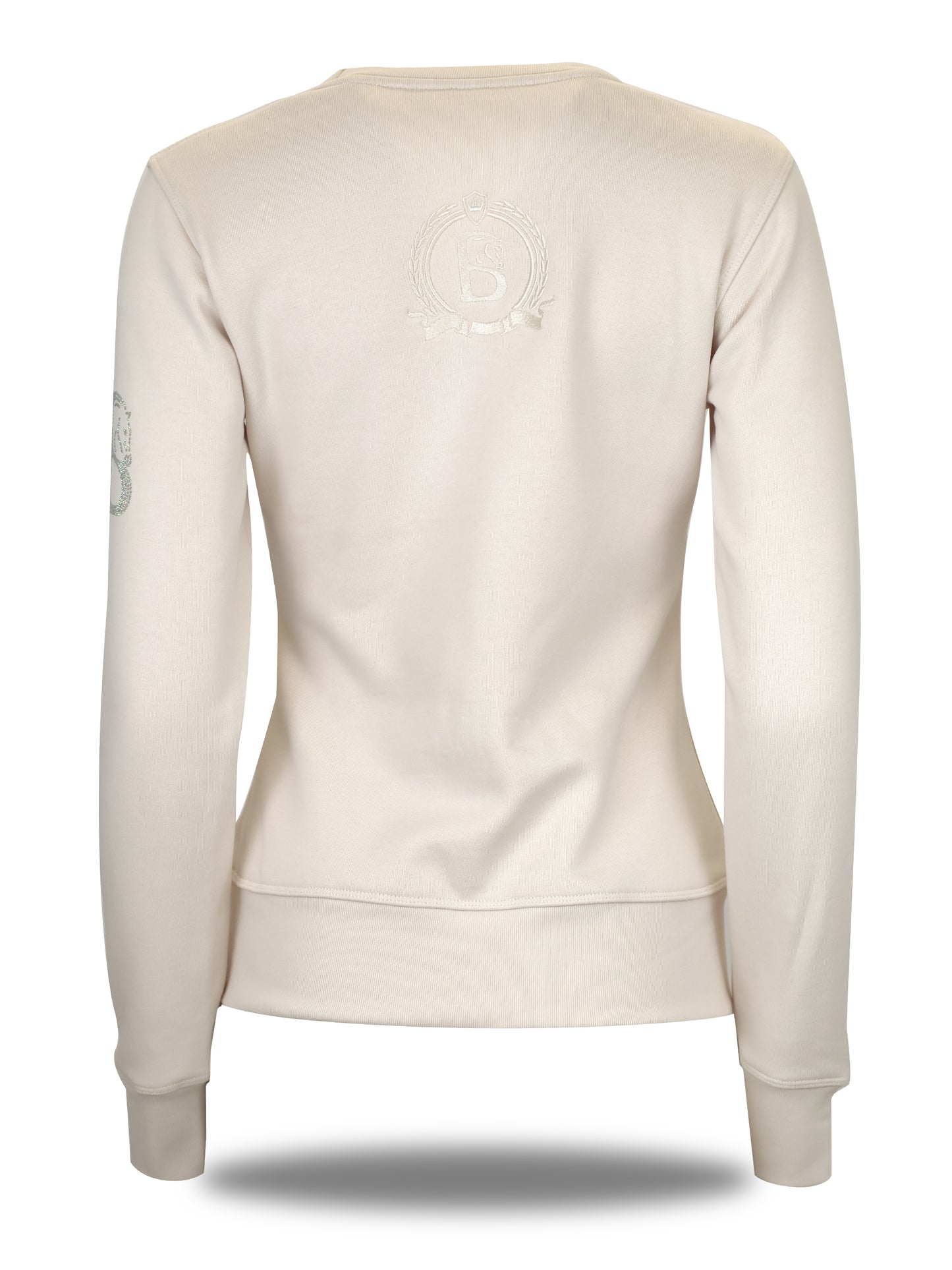 Summer in Winter White & White Rhinestones Crew Neck Top