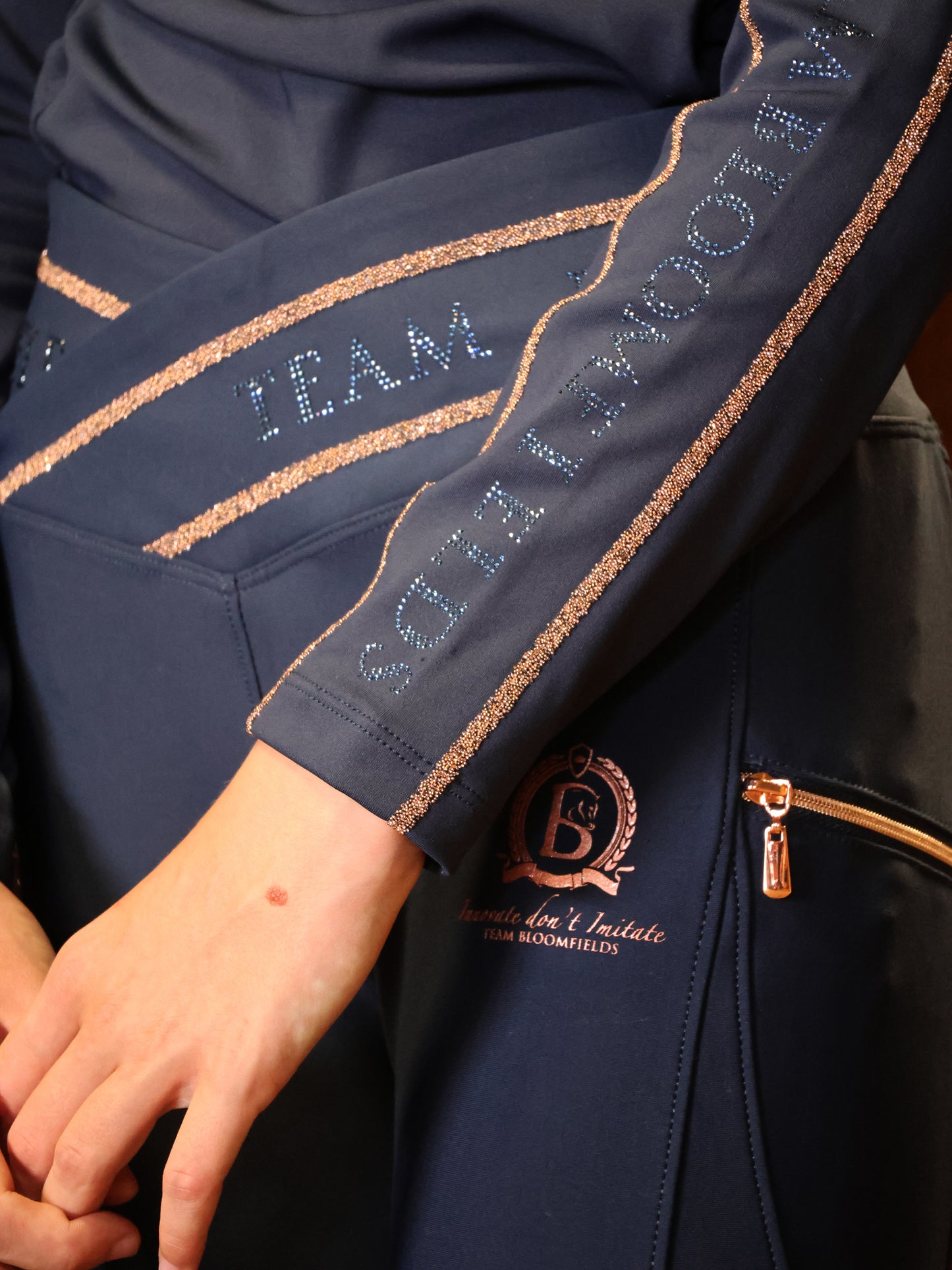 Mini Celeste Navy Crystal leggings