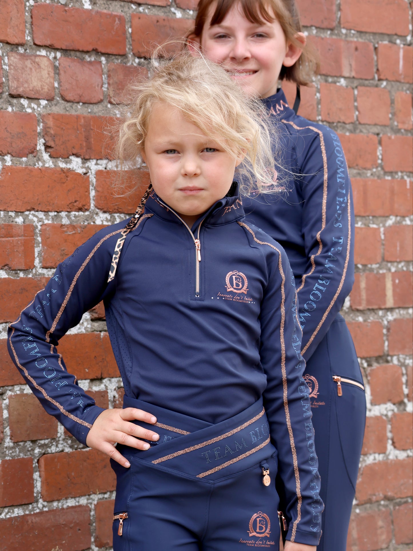 Mini Celeste Navy Crystal leggings