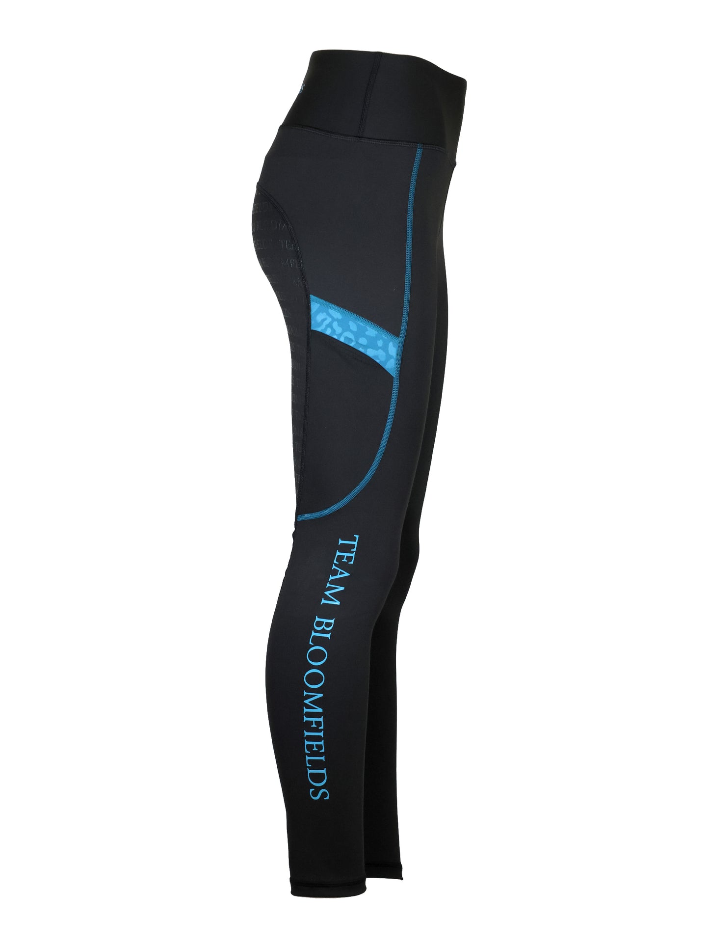 Leonora Black & Peacock Full Silicone Seat Riding Leggings