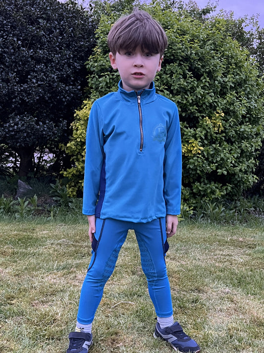 Cyan & Navy Mini Leggings