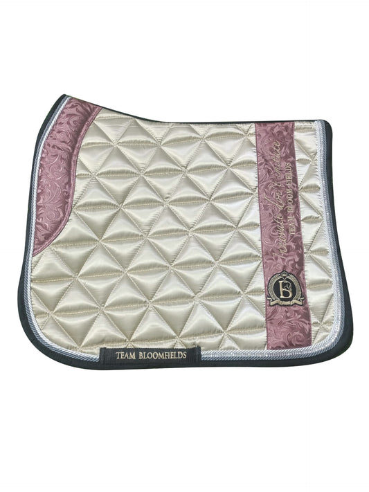 Cream With Winter Berry Paisley Velvet Dressage Saddle Cloth