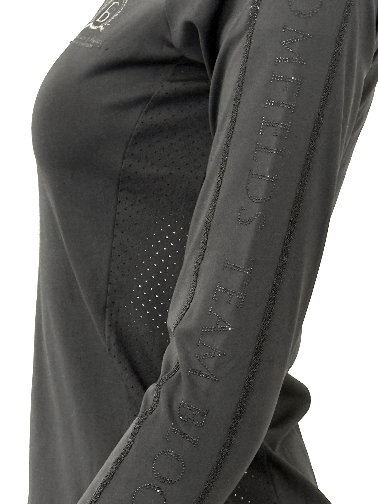 Chloe Black Crystal Base Layer With Long Sleeves