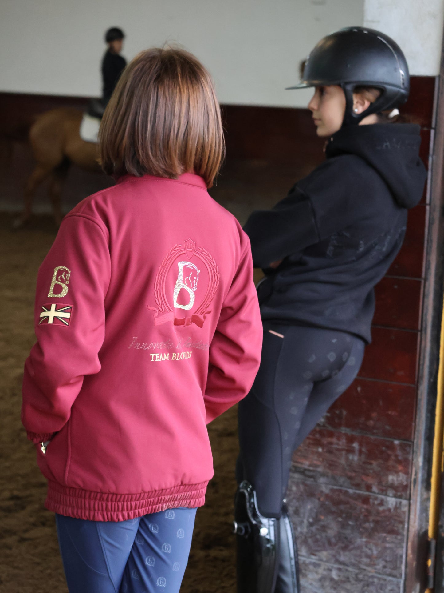Luna - Rhinestone Logo Hoodie in Black & Rose Gold