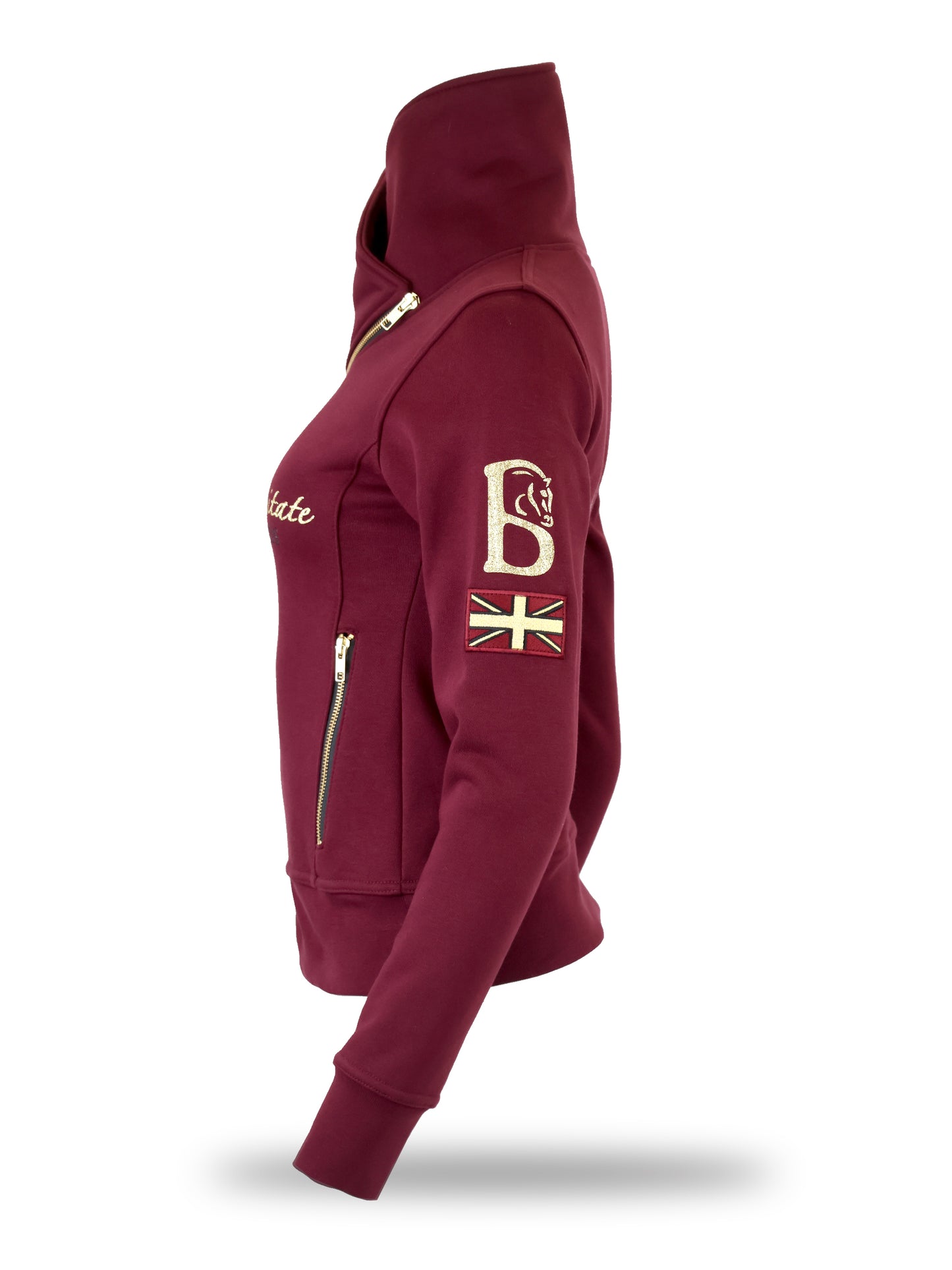 Eleanor Burgundy & Gold High Collar Mini Pullover