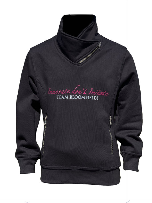 Eleanor Black & Rose Gold high Collar Pullover