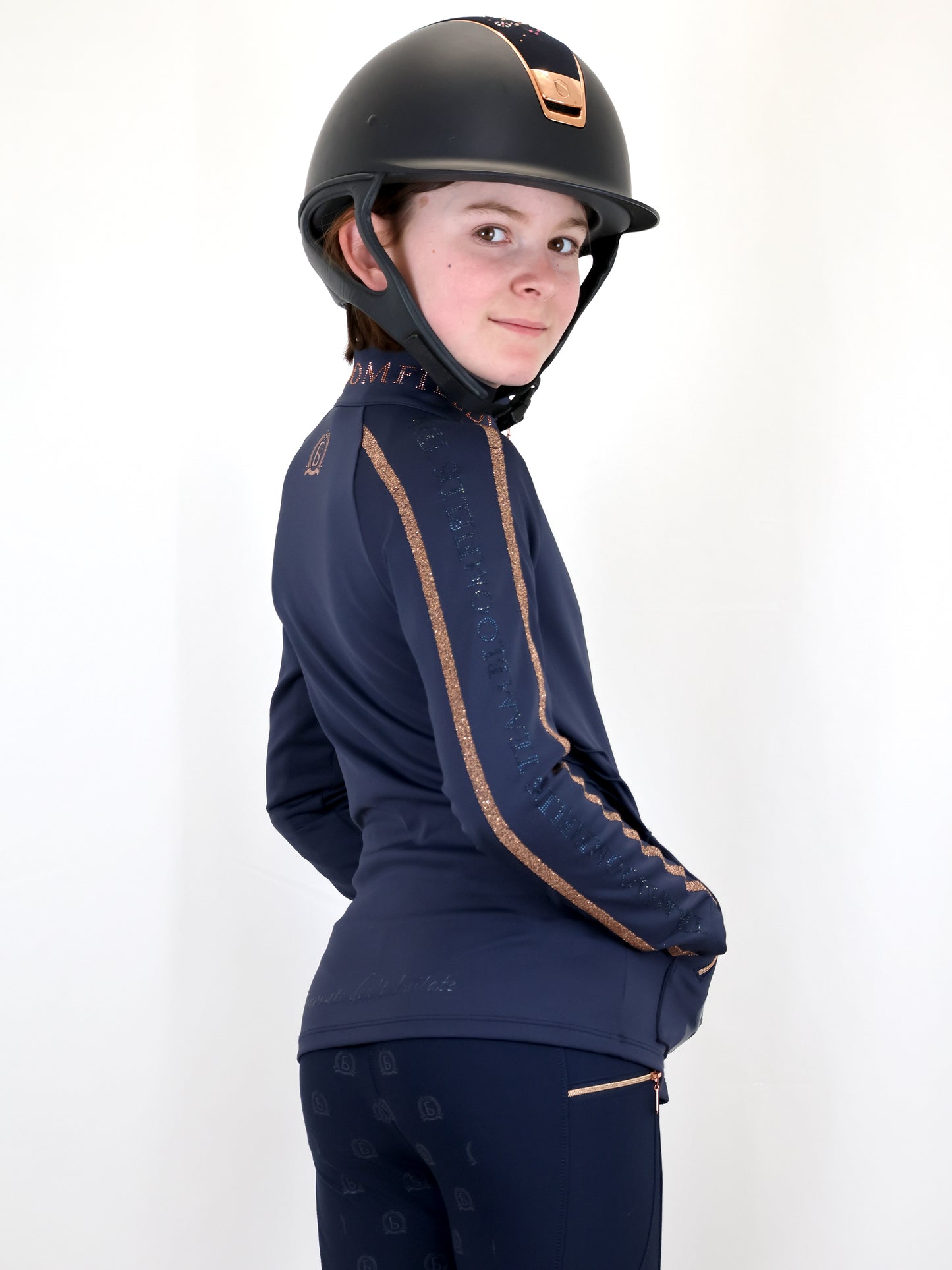 Caitlin Mini Crystal Navy Training Jacket