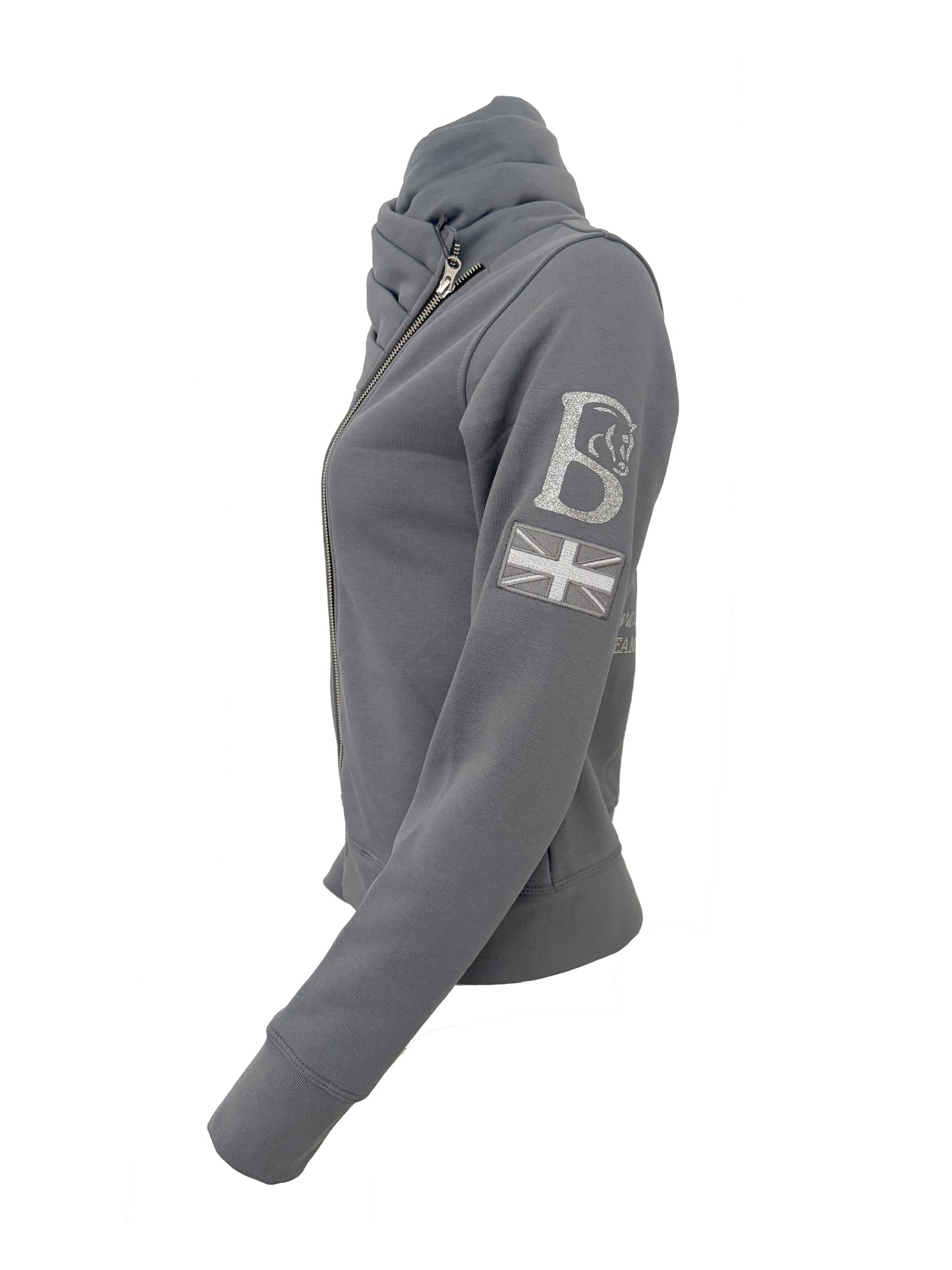 Sabrina Denim Grey Ruffle Collar Adult's Top