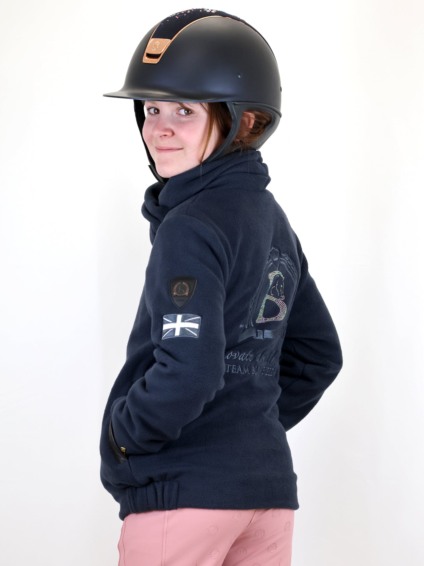 Mini Selena Navy Fleece Jacket