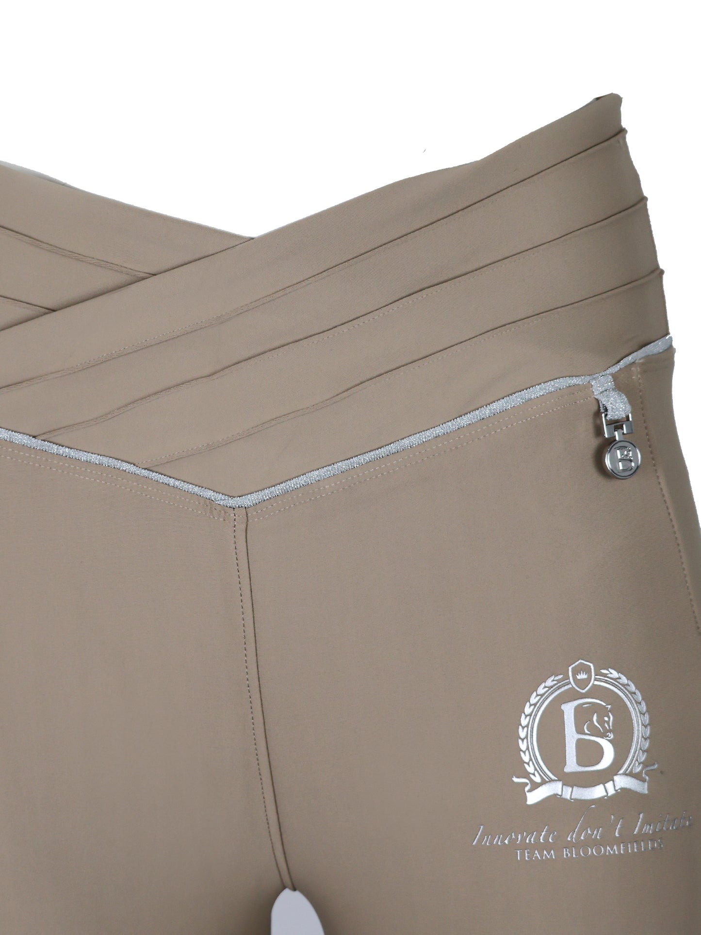 Maya Pleated Beige Leggings