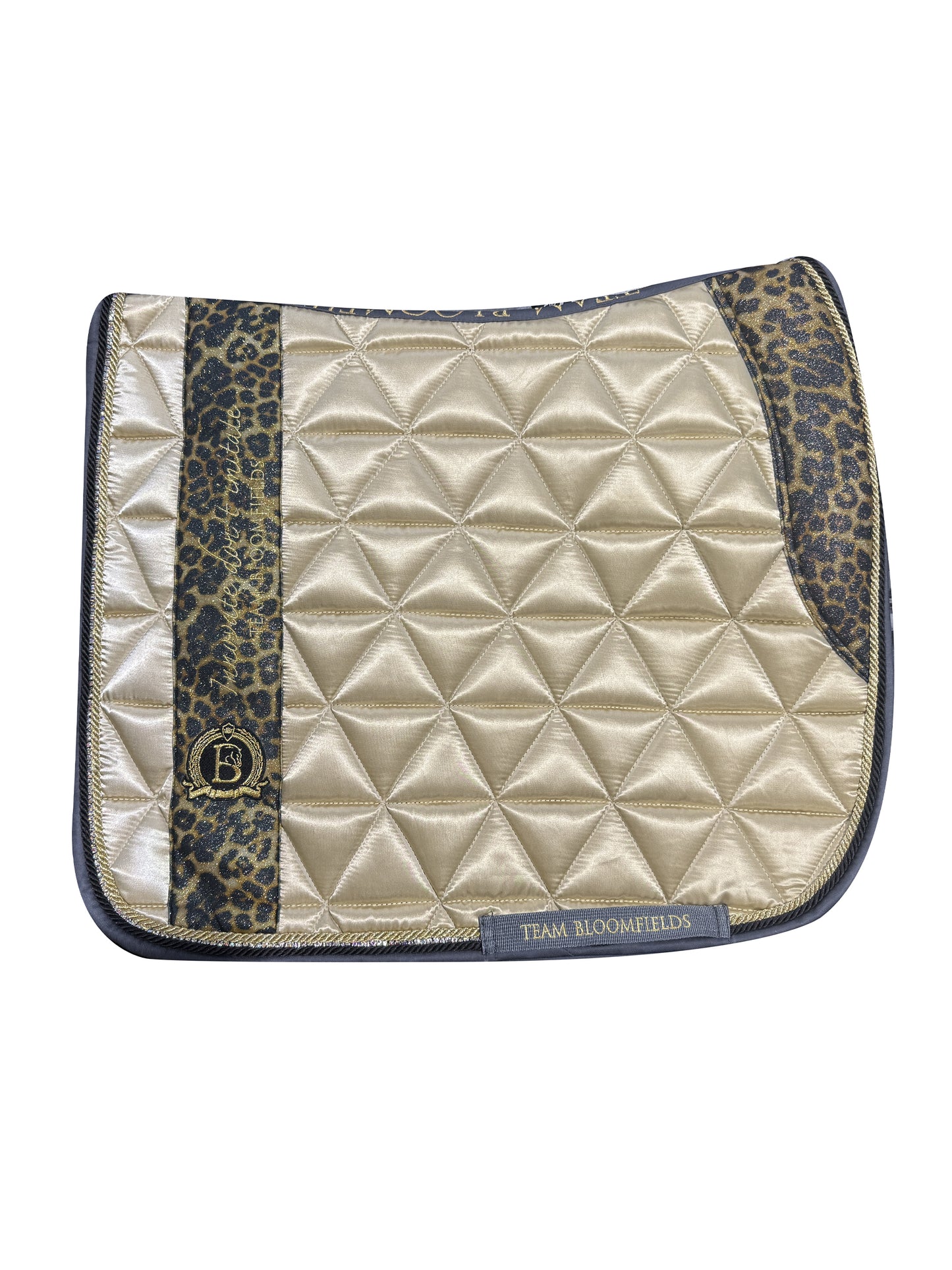Champagne & Leopard Print Dressage Saddle Pad