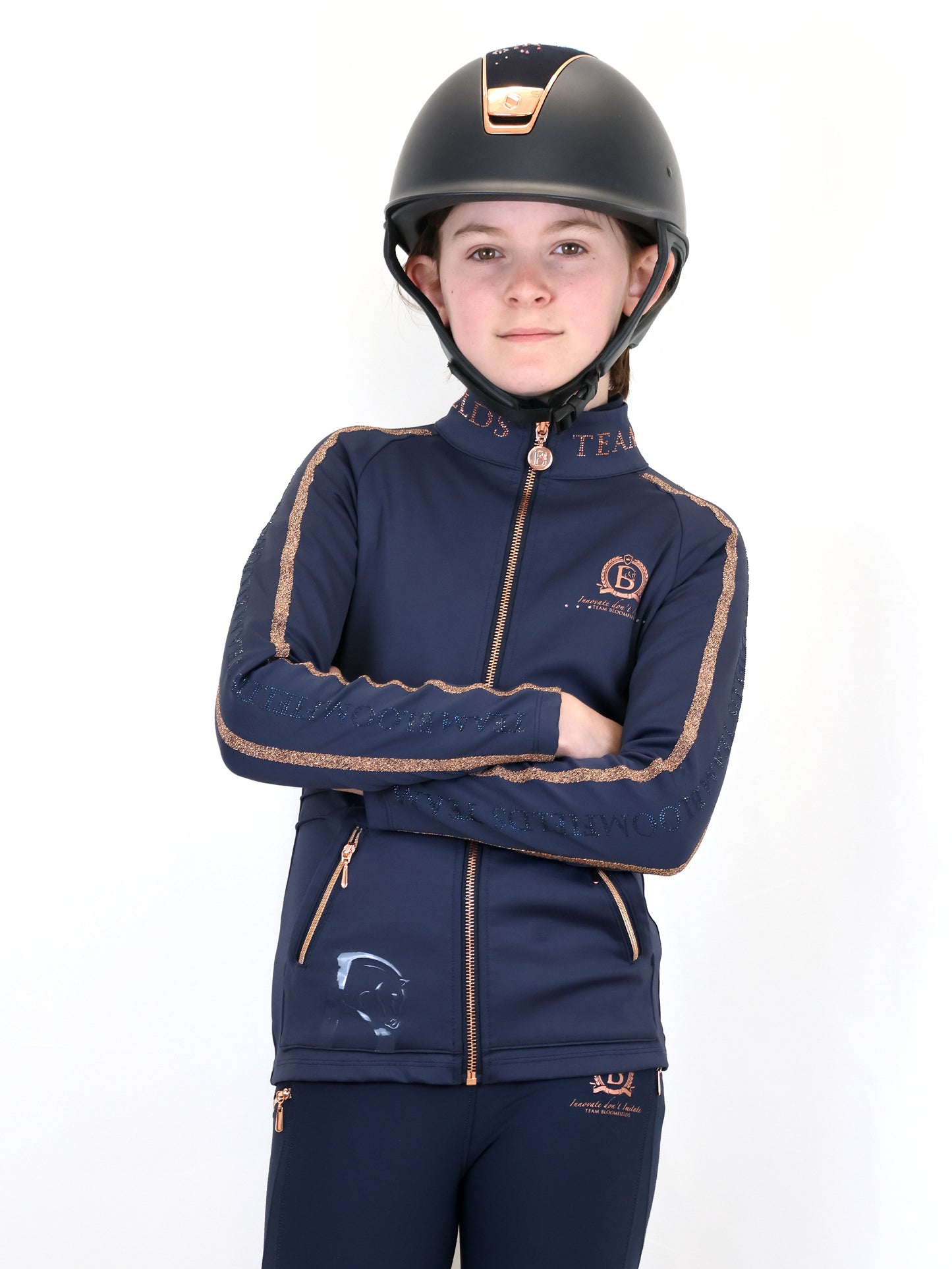 Caitlin Mini Crystal Navy Training Jacket