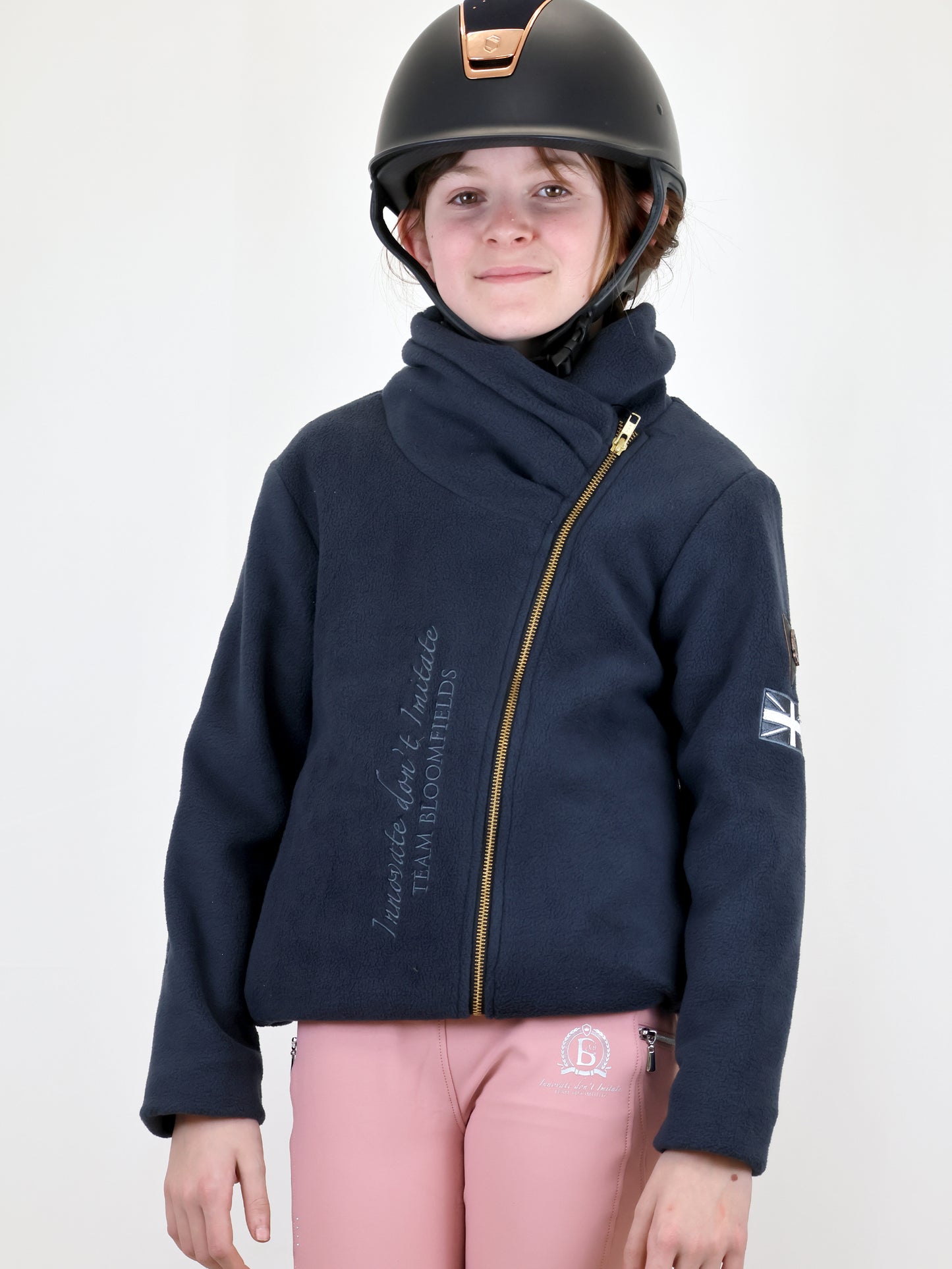 Mini Selena Navy Fleece Jacket