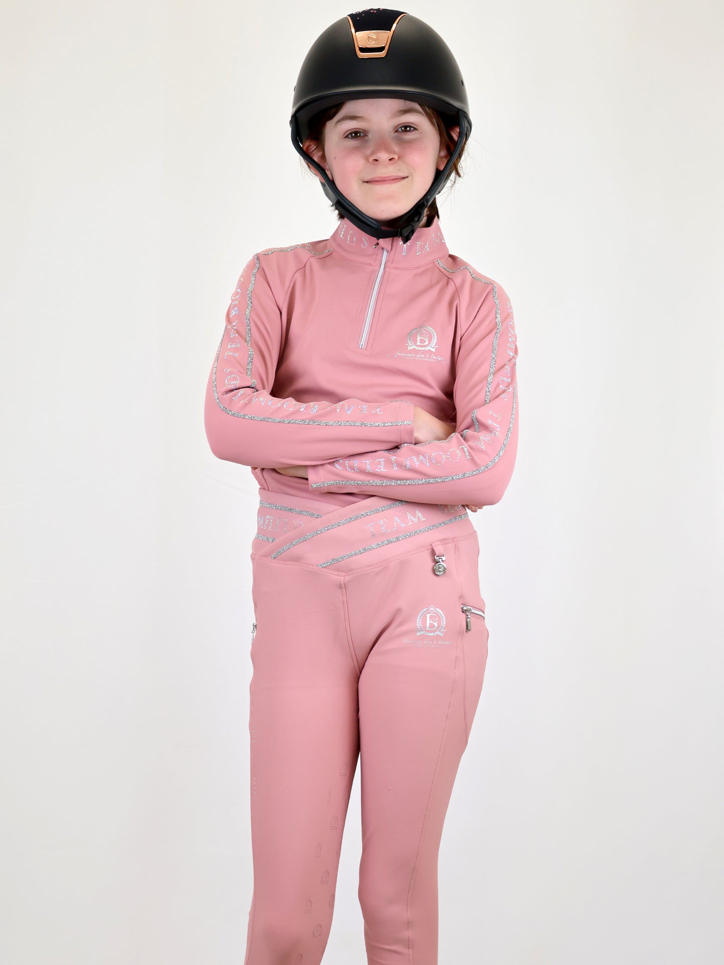 Mini Chloe Pink Crystal Base Layer With Long Sleeves