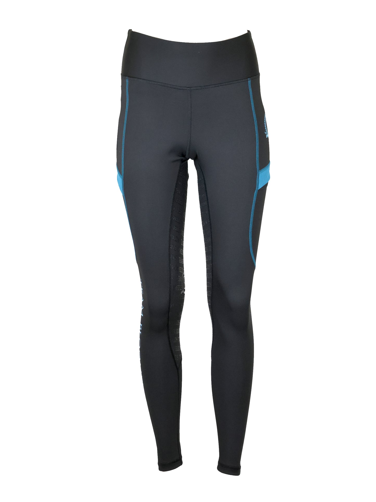 Leonora Black & Peacock Full Silicone Seat Riding Leggings