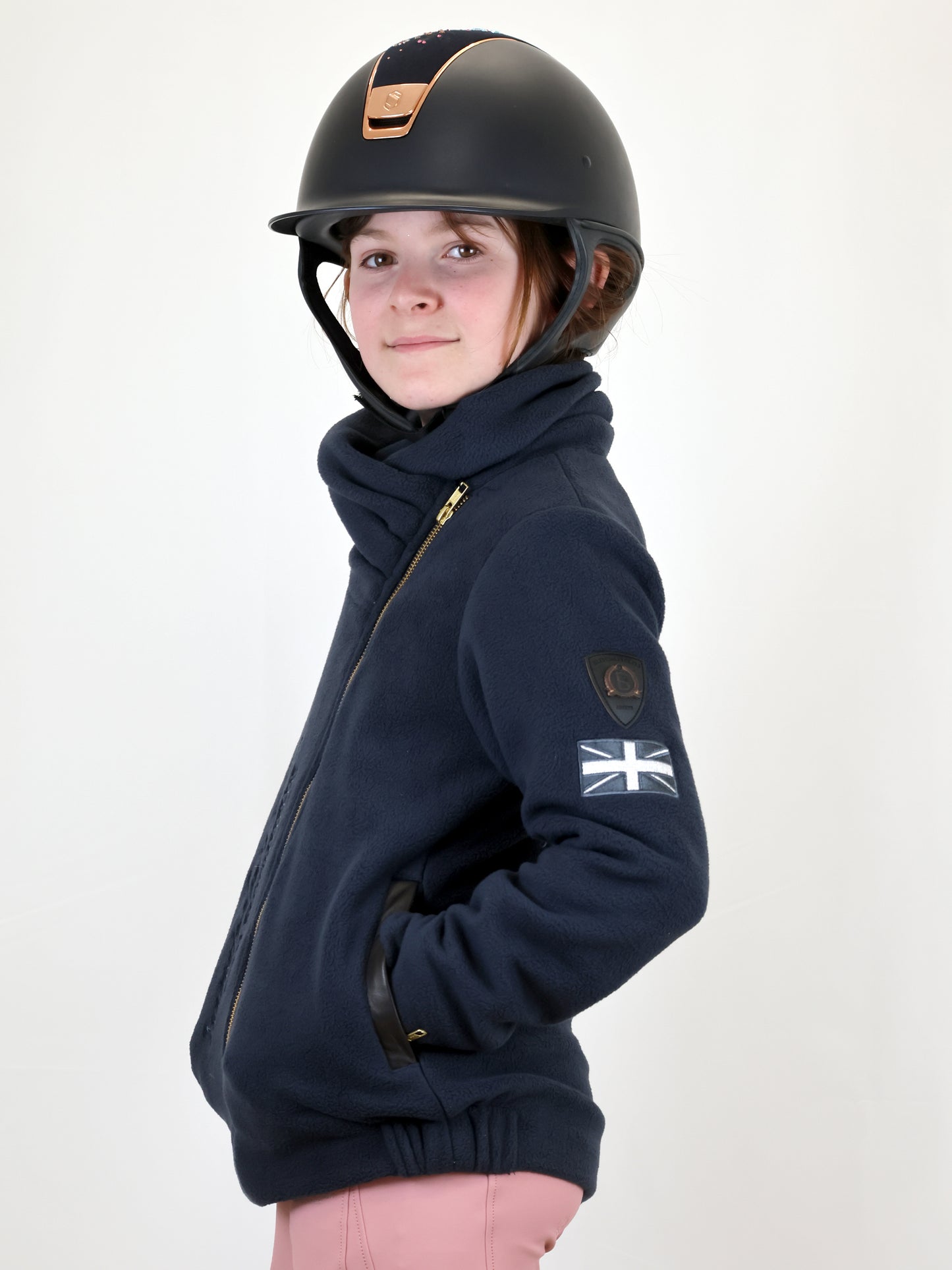 Mini Selena Navy Fleece Jacket