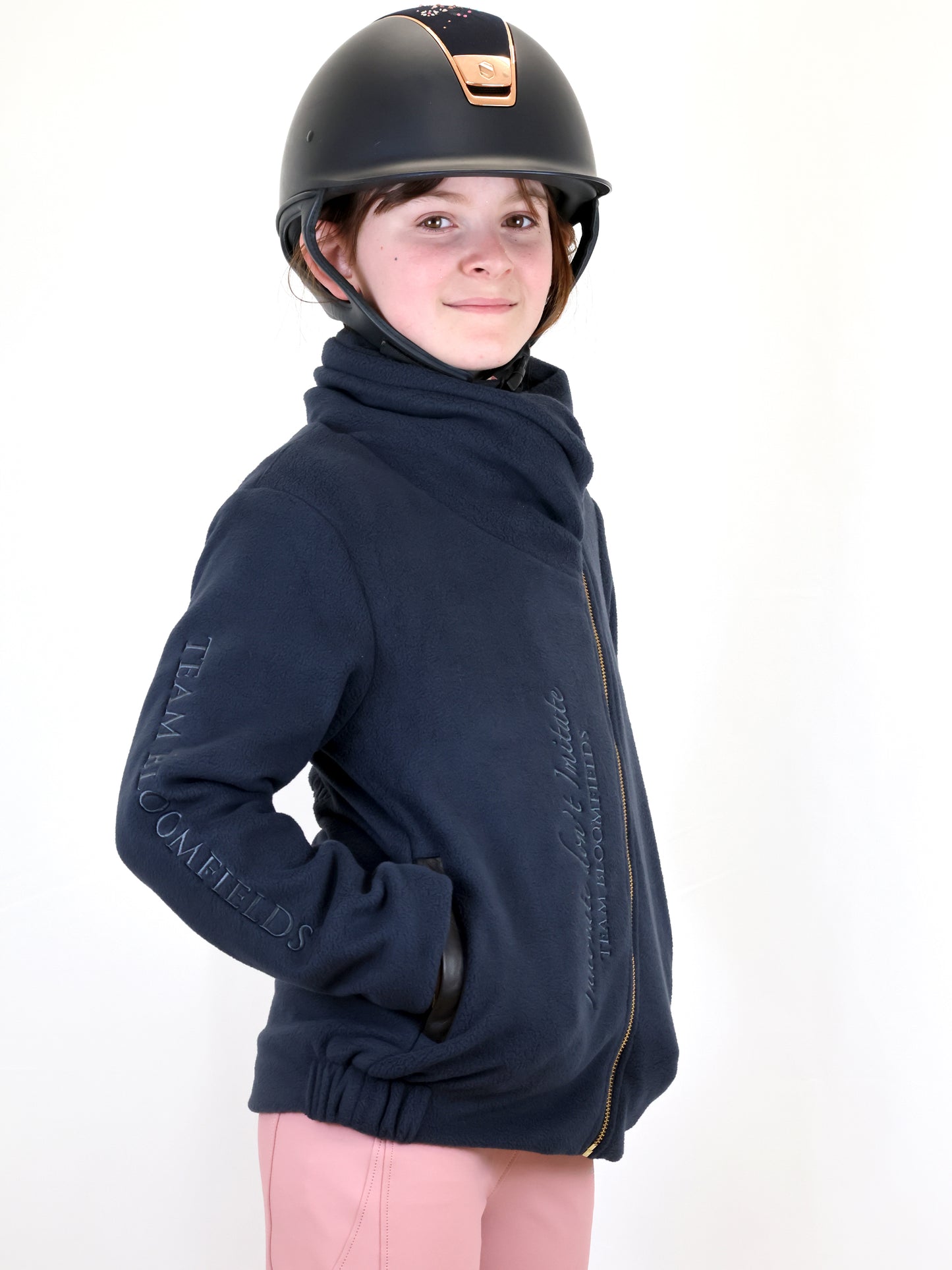 Mini Selena Navy Fleece Jacket