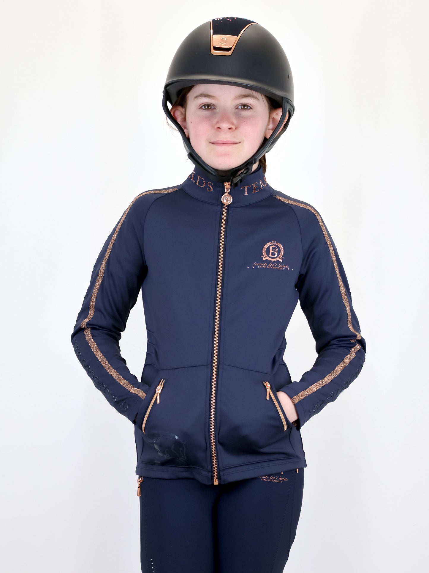 Caitlin Mini Crystal Navy Training Jacket