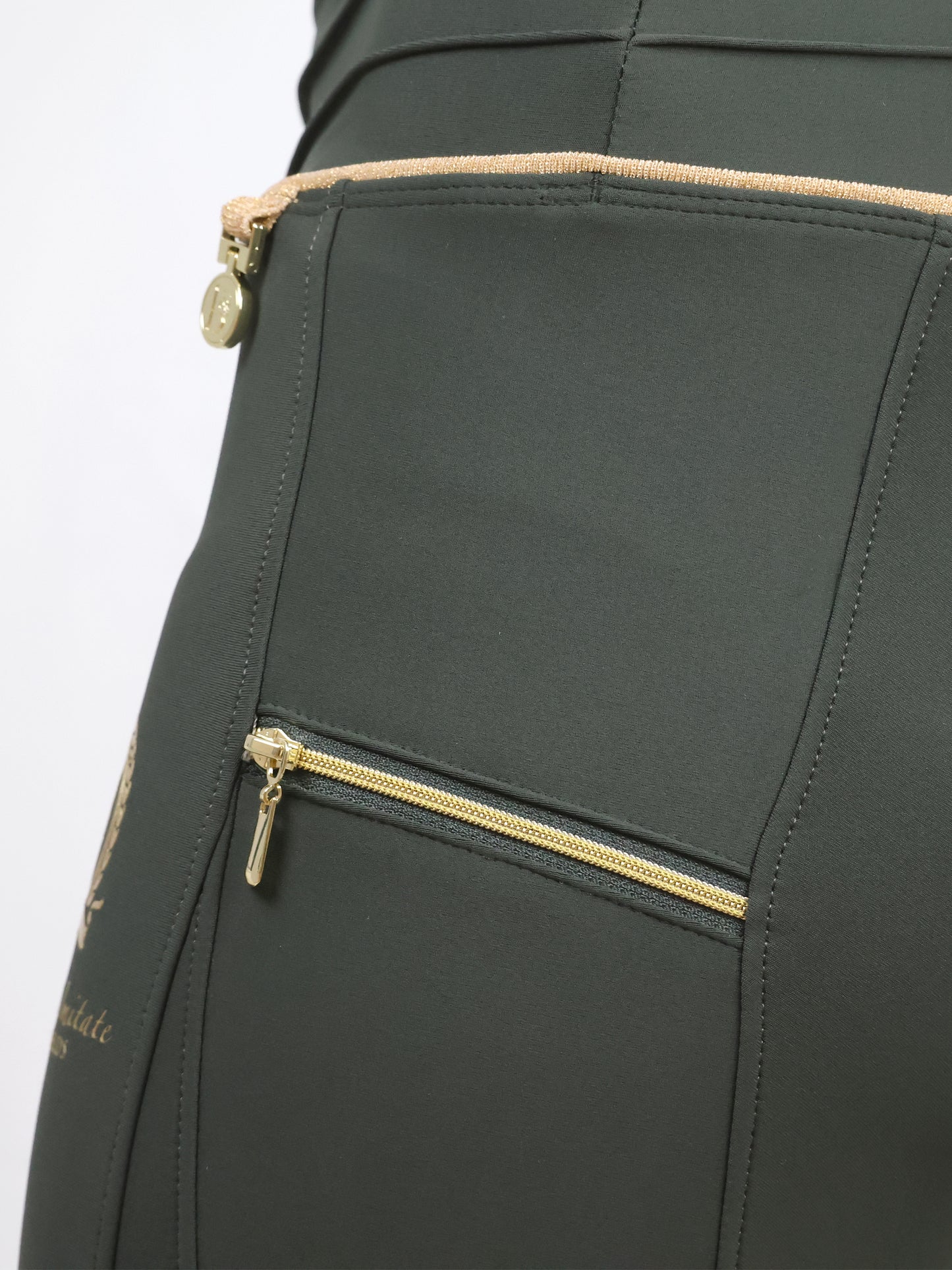 Mini Maya Olive Pleated leggings