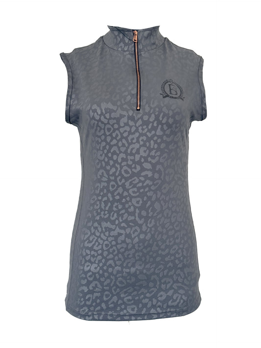 Leonora Grey Leopard Print sleeveless Base Layer