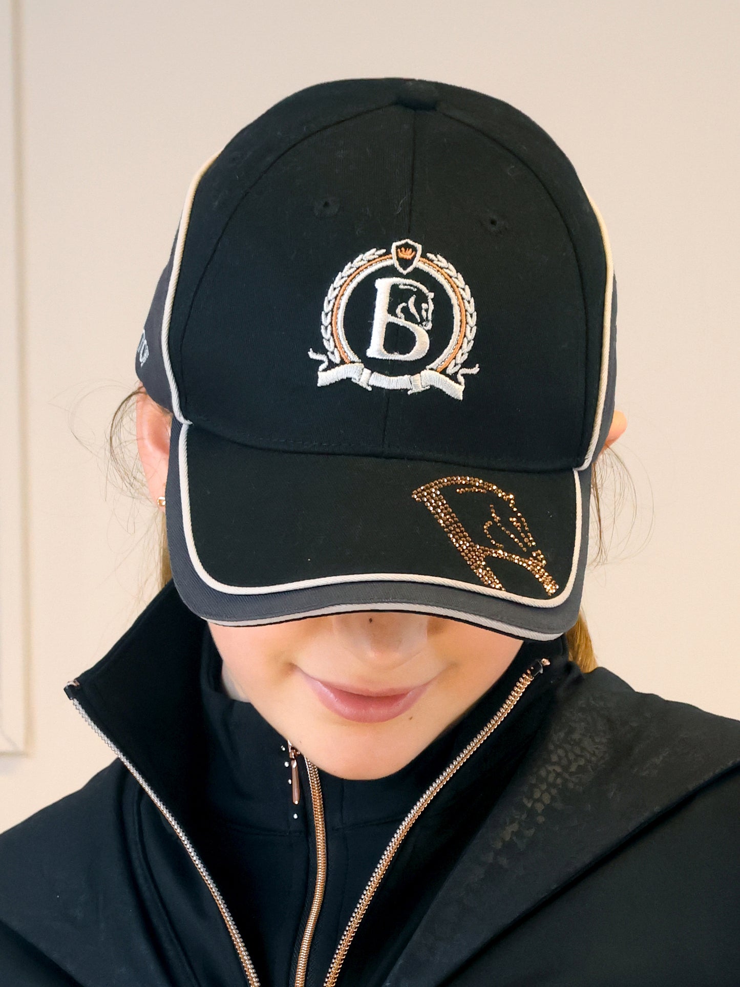 Sparkle Black, Grey & Rose Gold Baseball Cap