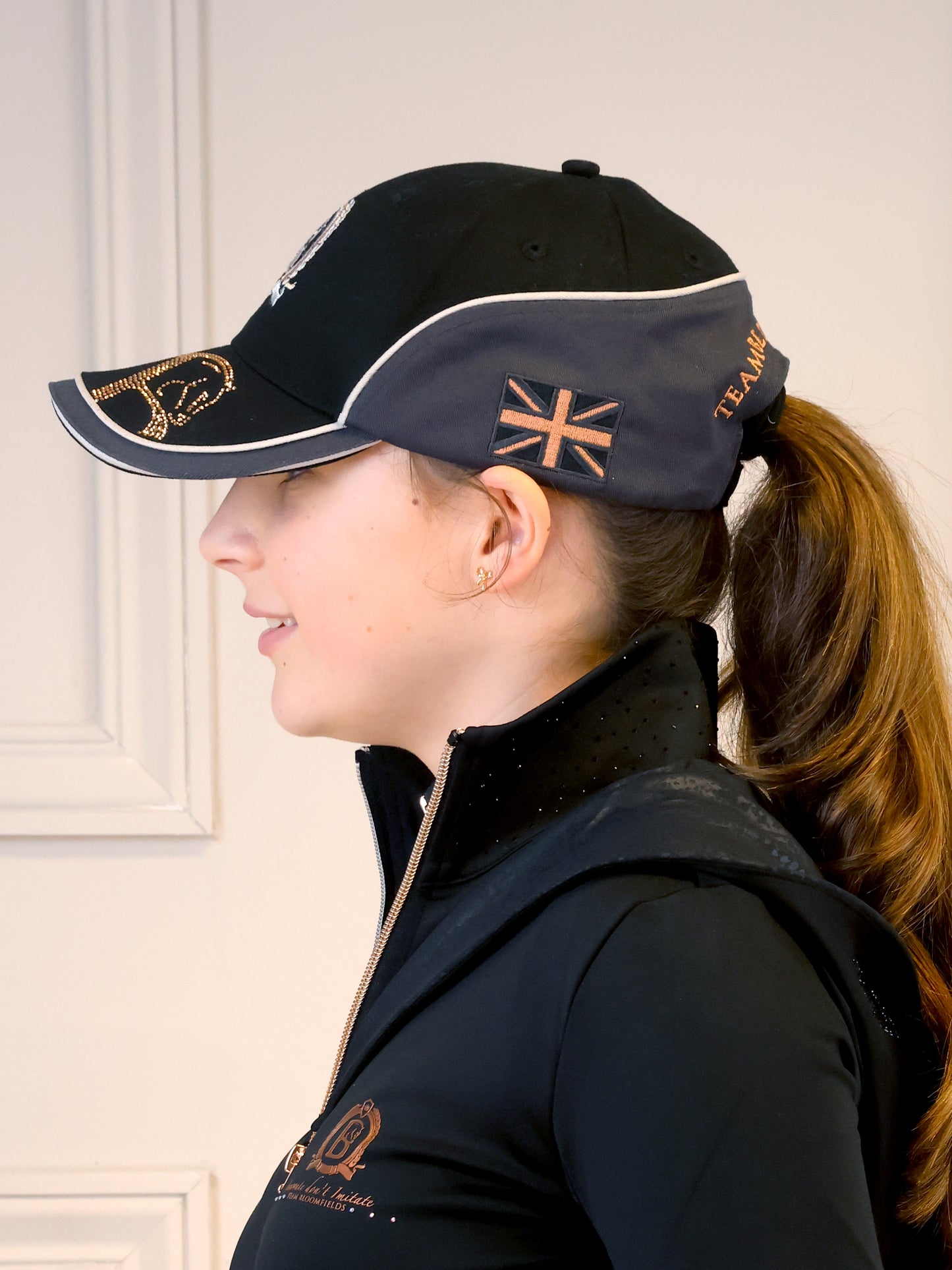 Sparkle Black, Grey & Rose Gold Baseball Cap