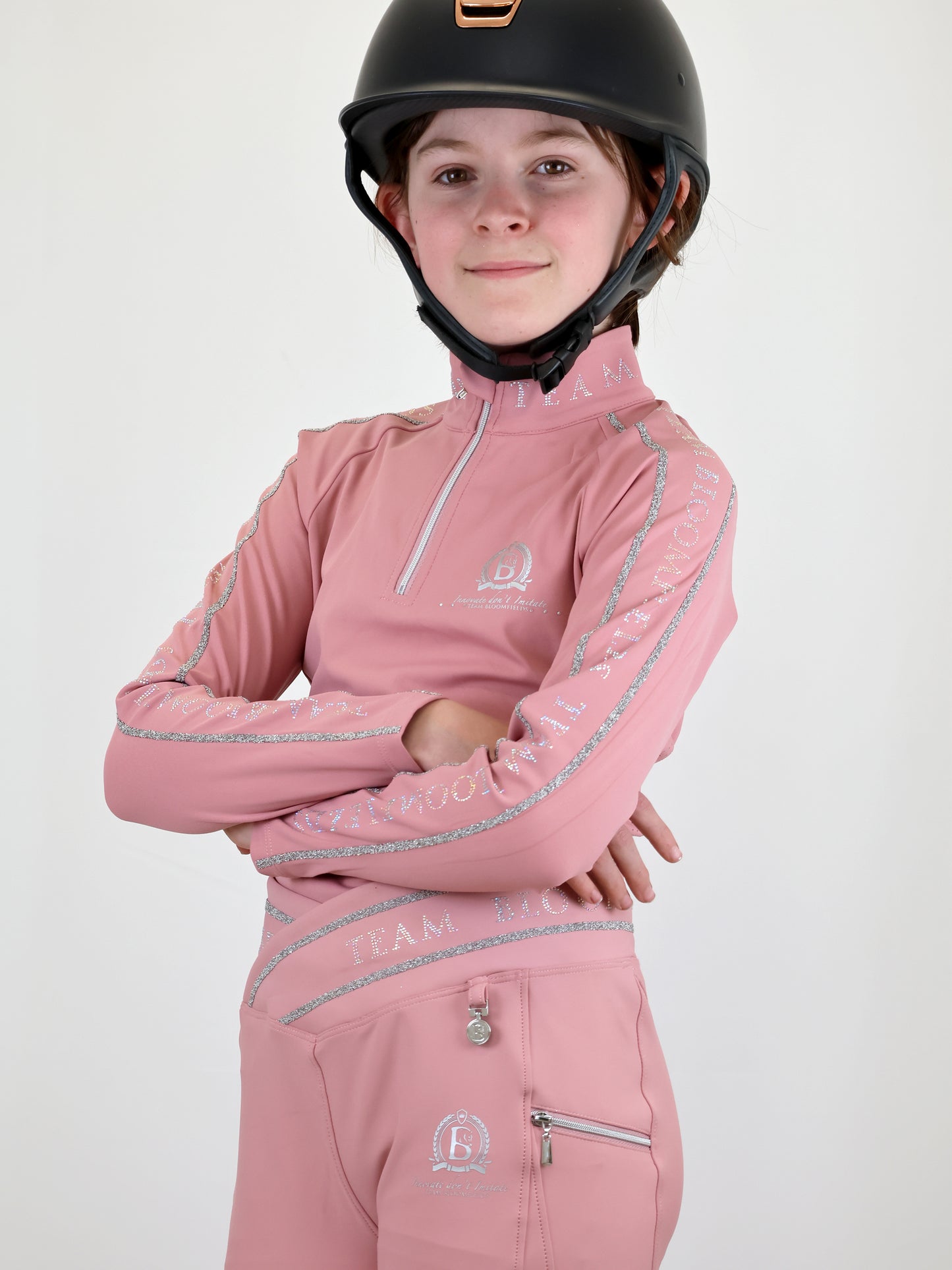 Mini Chloe Pink Crystal Base Layer With Long Sleeves